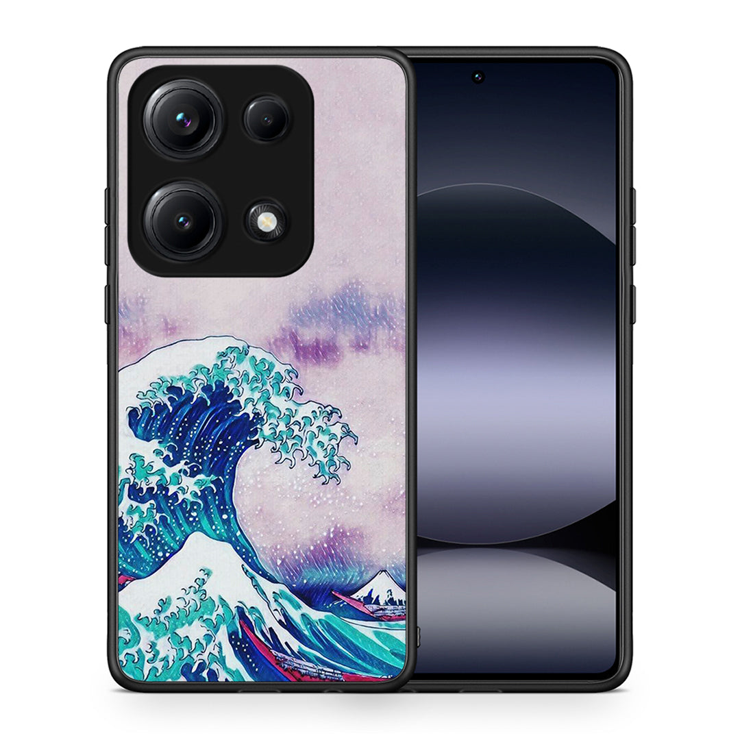 Θήκη Xiaomi Redmi Note 14S Blue Waves από τη Smartfits με σχέδιο στο πίσω μέρος και μαύρο περίβλημα | Xiaomi Redmi Note 14S Blue Waves case with colorful back and black bezels