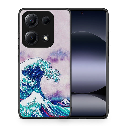 Θήκη Xiaomi Redmi Note 14S Blue Waves από τη Smartfits με σχέδιο στο πίσω μέρος και μαύρο περίβλημα | Xiaomi Redmi Note 14S Blue Waves case with colorful back and black bezels