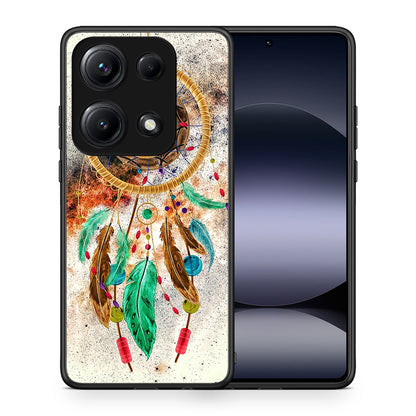 Θήκη Xiaomi Redmi Note 14S DreamCatcher Boho από τη Smartfits με σχέδιο στο πίσω μέρος και μαύρο περίβλημα | Xiaomi Redmi Note 14S DreamCatcher Boho case with colorful back and black bezels