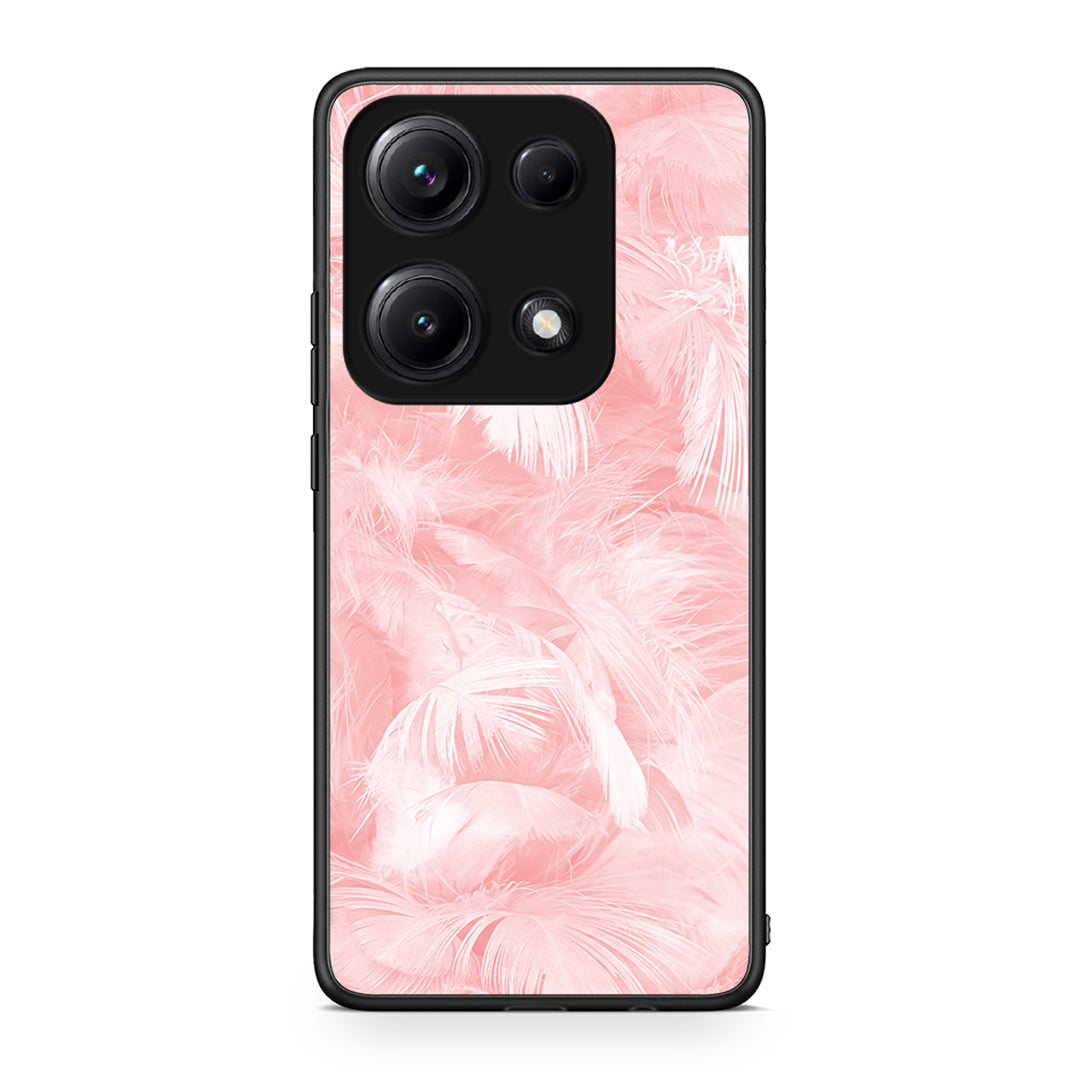 33 - Xiaomi Redmi Note 14S Pink Feather Boho case, cover, bumper