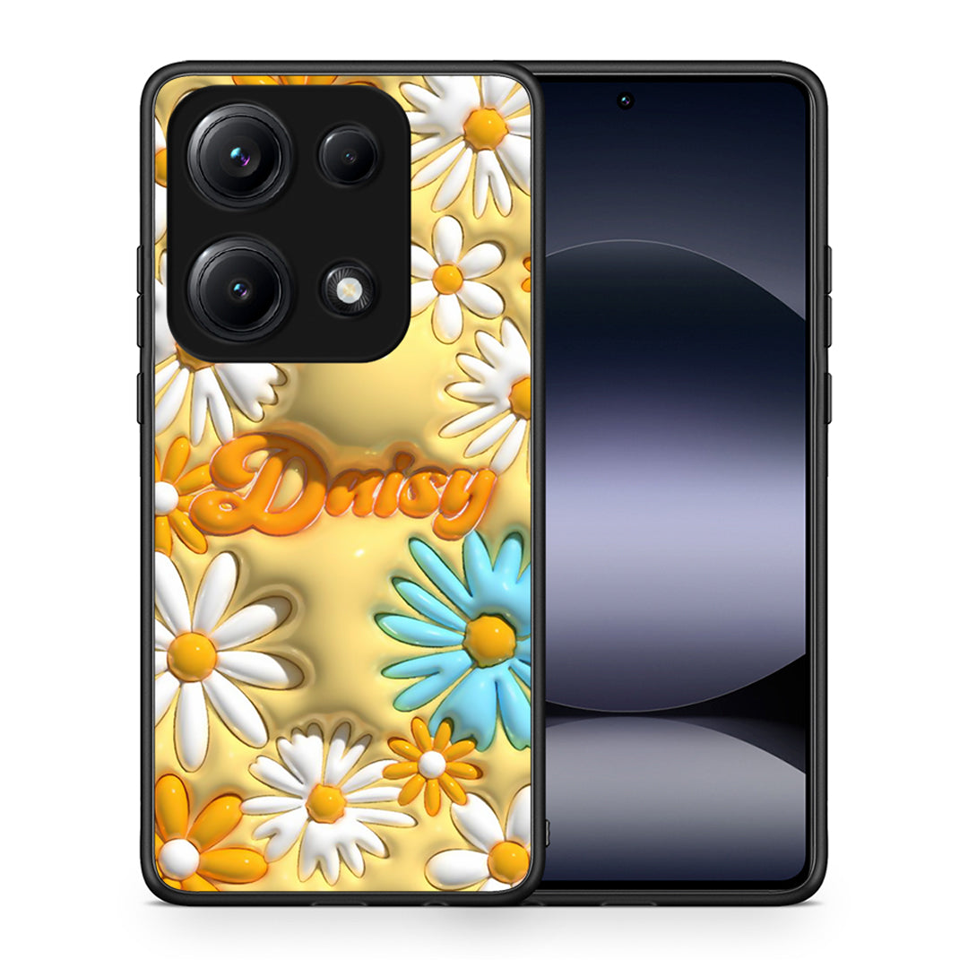 Θήκη Xiaomi Redmi Note 14S Bubble Daisies από τη Smartfits με σχέδιο στο πίσω μέρος και μαύρο περίβλημα | Xiaomi Redmi Note 14S Bubble Daisies case with colorful back and black bezels