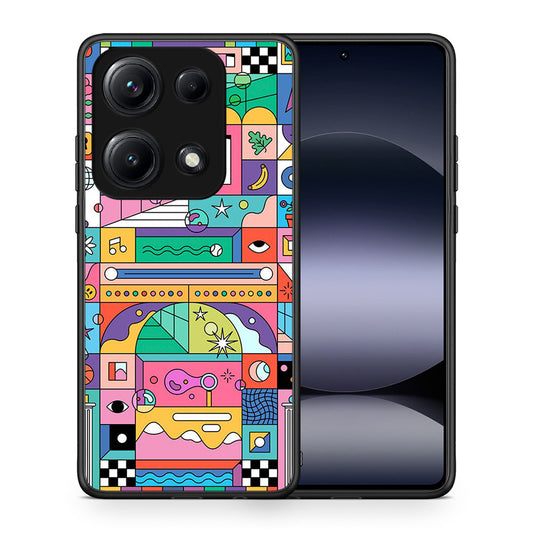 Θήκη Xiaomi Redmi Note 14S Bubbles Soap από τη Smartfits με σχέδιο στο πίσω μέρος και μαύρο περίβλημα | Xiaomi Redmi Note 14S Bubbles Soap case with colorful back and black bezels
