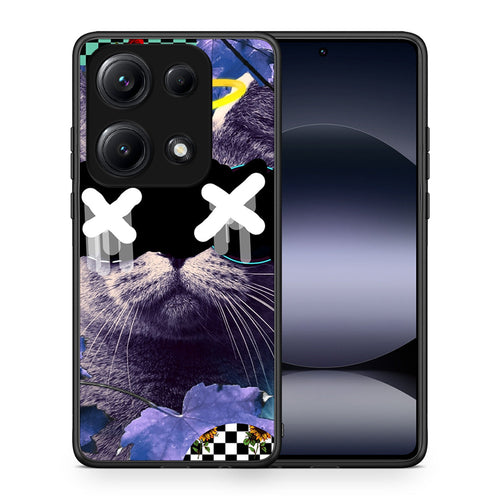 Θήκη Xiaomi Redmi Note 14S Cat Collage από τη Smartfits με σχέδιο στο πίσω μέρος και μαύρο περίβλημα | Xiaomi Redmi Note 14S Cat Collage case with colorful back and black bezels