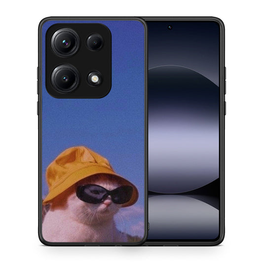 Θήκη Xiaomi Redmi Note 14S Cat Diva από τη Smartfits με σχέδιο στο πίσω μέρος και μαύρο περίβλημα | Xiaomi Redmi Note 14S Cat Diva case with colorful back and black bezels