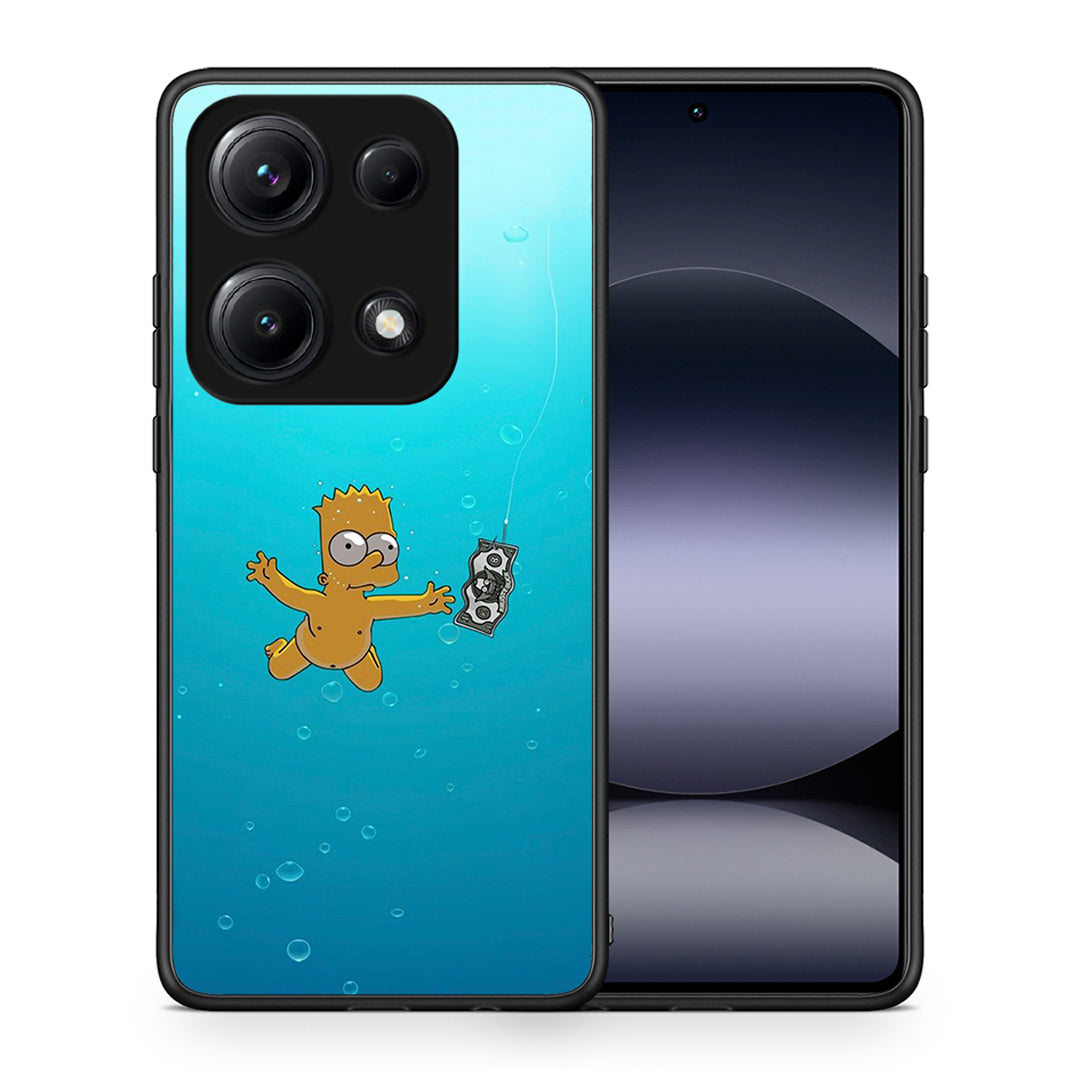 Θήκη Xiaomi Redmi Note 14S Chasing Money από τη Smartfits με σχέδιο στο πίσω μέρος και μαύρο περίβλημα | Xiaomi Redmi Note 14S Chasing Money case with colorful back and black bezels