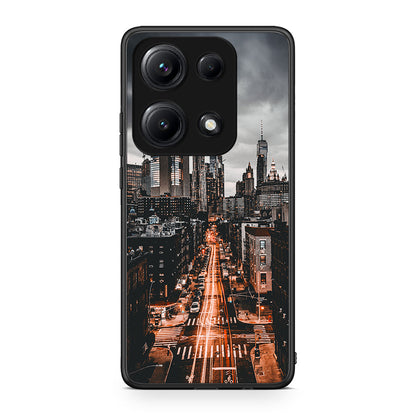 Xiaomi Redmi Note 14S City Lights θήκη από τη Smartfits με σχέδιο στο πίσω μέρος και μαύρο περίβλημα | Smartphone case with colorful back and black bezels by Smartfits