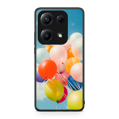 Xiaomi Redmi Note 14S Colorful Balloons θήκη από τη Smartfits με σχέδιο στο πίσω μέρος και μαύρο περίβλημα | Smartphone case with colorful back and black bezels by Smartfits