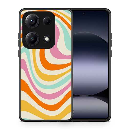 Θήκη Xiaomi Redmi Note 14S Colourful Waves από τη Smartfits με σχέδιο στο πίσω μέρος και μαύρο περίβλημα | Xiaomi Redmi Note 14S Colourful Waves case with colorful back and black bezels