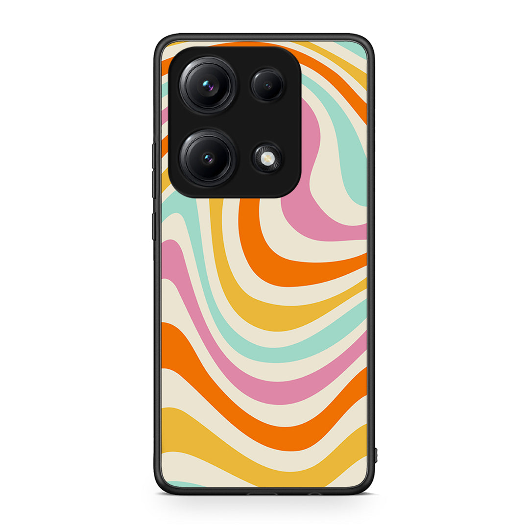 Xiaomi Redmi Note 14S Colourful Waves θήκη από τη Smartfits με σχέδιο στο πίσω μέρος και μαύρο περίβλημα | Smartphone case with colorful back and black bezels by Smartfits