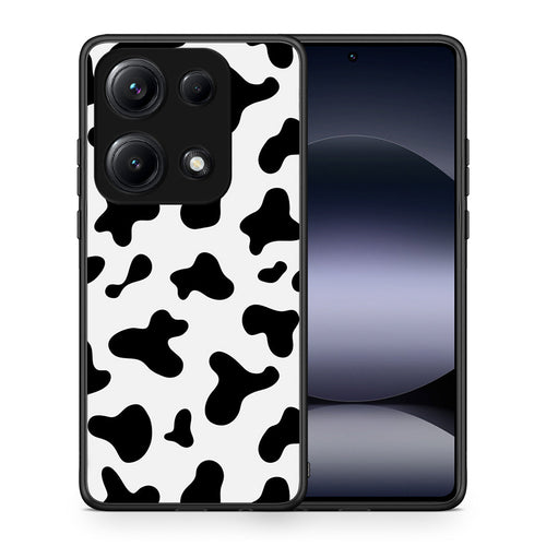 Θήκη Xiaomi Redmi Note 14S Cow Print από τη Smartfits με σχέδιο στο πίσω μέρος και μαύρο περίβλημα | Xiaomi Redmi Note 14S Cow Print case with colorful back and black bezels