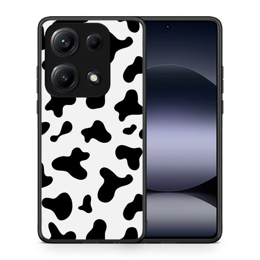 Θήκη Xiaomi Redmi Note 14S Cow Print από τη Smartfits με σχέδιο στο πίσω μέρος και μαύρο περίβλημα | Xiaomi Redmi Note 14S Cow Print case with colorful back and black bezels