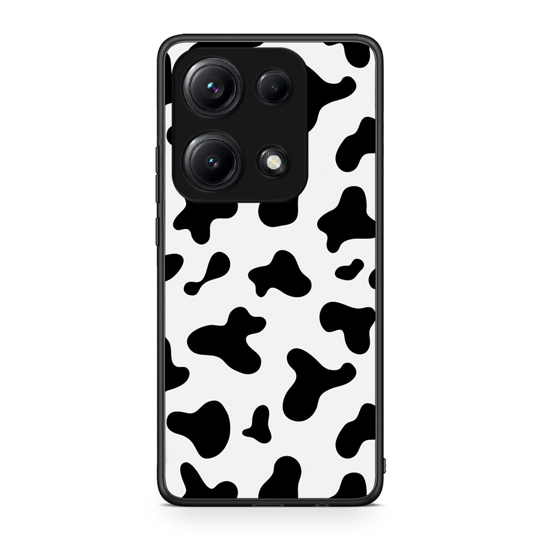 Xiaomi Redmi Note 14S Cow Print θήκη από τη Smartfits με σχέδιο στο πίσω μέρος και μαύρο περίβλημα | Smartphone case with colorful back and black bezels by Smartfits