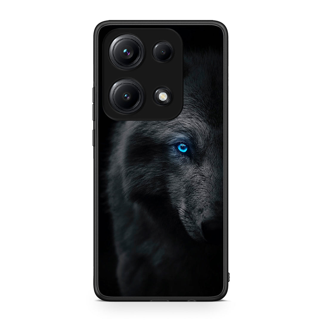 Xiaomi Redmi Note 14S Dark Wolf θήκη από τη Smartfits με σχέδιο στο πίσω μέρος και μαύρο περίβλημα | Smartphone case with colorful back and black bezels by Smartfits