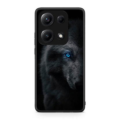 Xiaomi Redmi Note 14S Dark Wolf θήκη από τη Smartfits με σχέδιο στο πίσω μέρος και μαύρο περίβλημα | Smartphone case with colorful back and black bezels by Smartfits