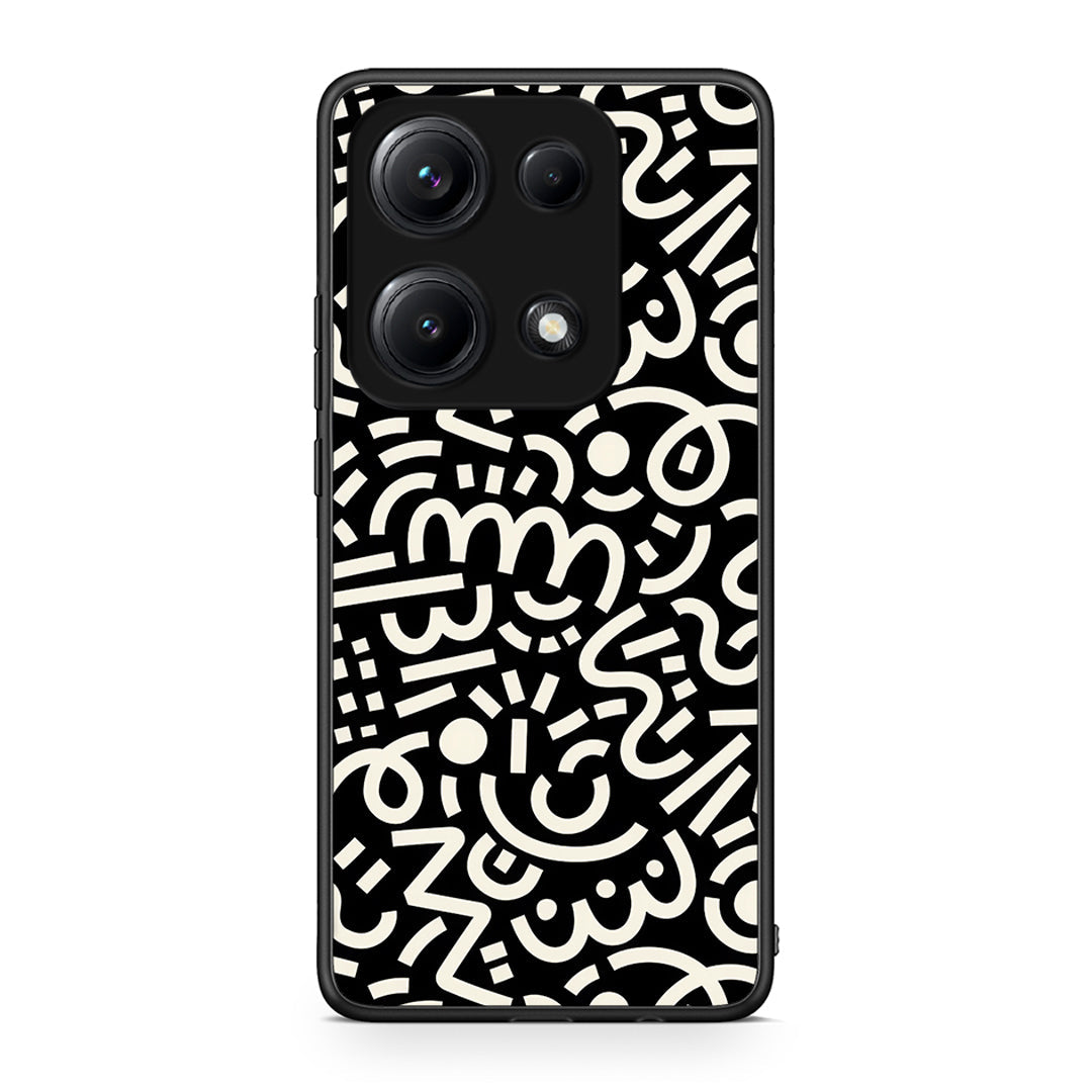 Xiaomi Redmi Note 14S Doodle Art Θήκη από τη Smartfits με σχέδιο στο πίσω μέρος και μαύρο περίβλημα | Smartphone case with colorful back and black bezels by Smartfits