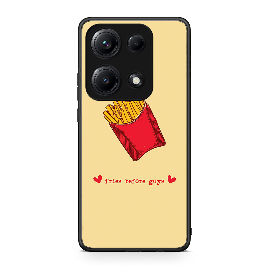 Xiaomi Redmi Note 14S Fries Before Guys Θήκη Αγίου Βαλεντίνου από τη Smartfits με σχέδιο στο πίσω μέρος και μαύρο περίβλημα | Smartphone case with colorful back and black bezels by Smartfits
