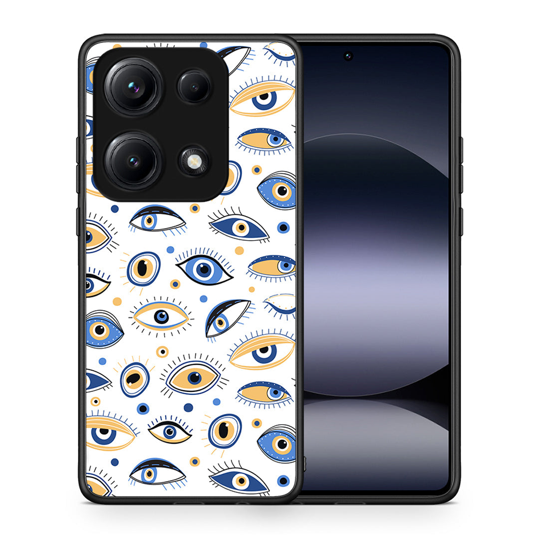 Θήκη Xiaomi Redmi Note 14S Ftou Ftou από τη Smartfits με σχέδιο στο πίσω μέρος και μαύρο περίβλημα | Xiaomi Redmi Note 14S Ftou Ftou case with colorful back and black bezels