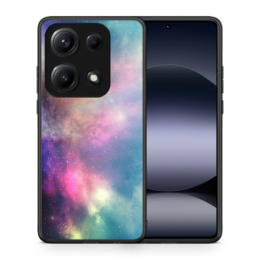 Θήκη Xiaomi Redmi Note 14S Rainbow Galaxy από τη Smartfits με σχέδιο στο πίσω μέρος και μαύρο περίβλημα | Xiaomi Redmi Note 14S Rainbow Galaxy case with colorful back and black bezels