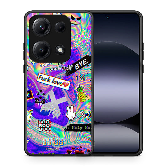 Θήκη Xiaomi Redmi Note 14S Game Over από τη Smartfits με σχέδιο στο πίσω μέρος και μαύρο περίβλημα | Xiaomi Redmi Note 14S Game Over case with colorful back and black bezels