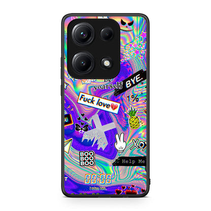 Xiaomi Redmi Note 14S Game Over θήκη από τη Smartfits με σχέδιο στο πίσω μέρος και μαύρο περίβλημα | Smartphone case with colorful back and black bezels by Smartfits