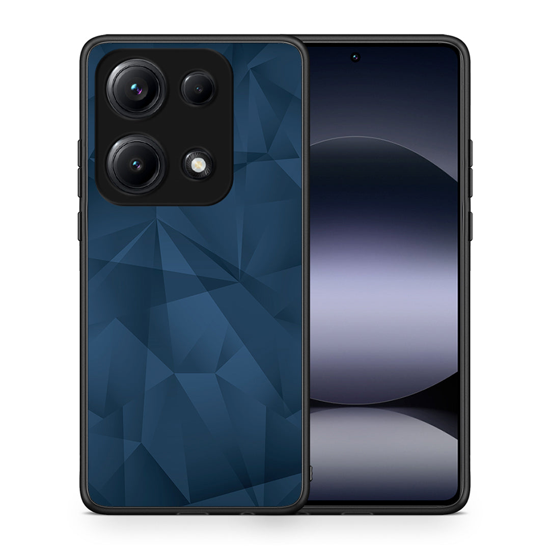 Θήκη Xiaomi Redmi Note 14S Blue Abstract Geometric από τη Smartfits με σχέδιο στο πίσω μέρος και μαύρο περίβλημα | Xiaomi Redmi Note 14S Blue Abstract Geometric case with colorful back and black bezels