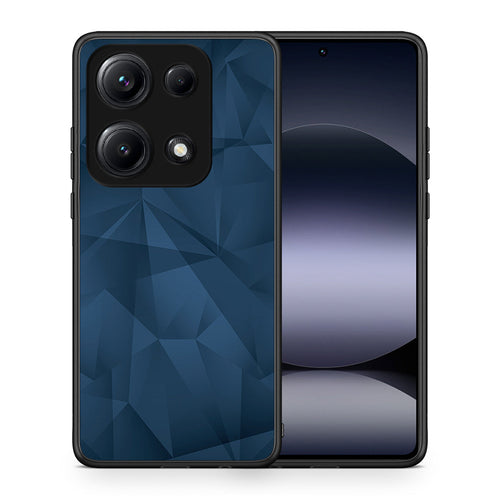 Θήκη Xiaomi Redmi Note 14S Blue Abstract Geometric από τη Smartfits με σχέδιο στο πίσω μέρος και μαύρο περίβλημα | Xiaomi Redmi Note 14S Blue Abstract Geometric case with colorful back and black bezels