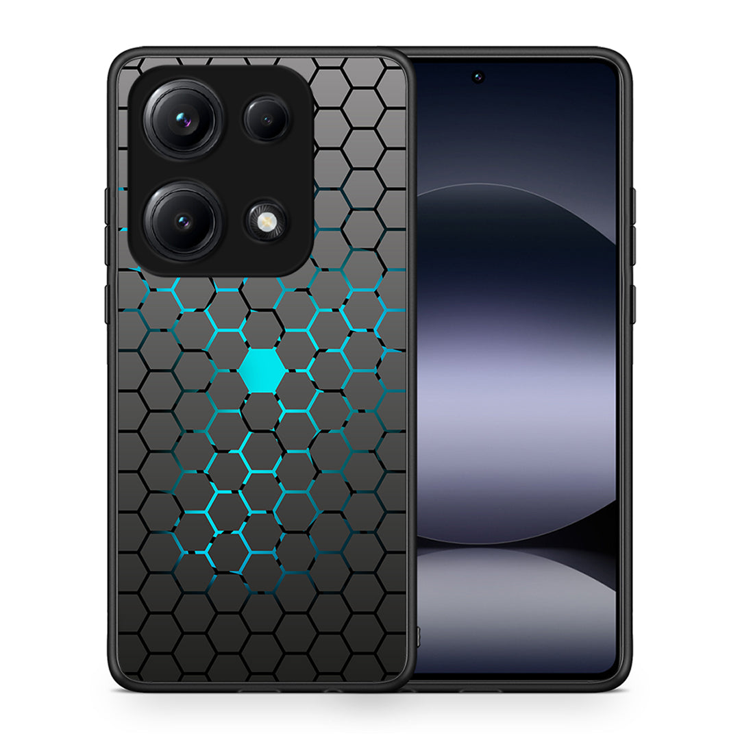 Θήκη Xiaomi Redmi Note 14S Hexagonal Geometric από τη Smartfits με σχέδιο στο πίσω μέρος και μαύρο περίβλημα | Xiaomi Redmi Note 14S Hexagonal Geometric case with colorful back and black bezels