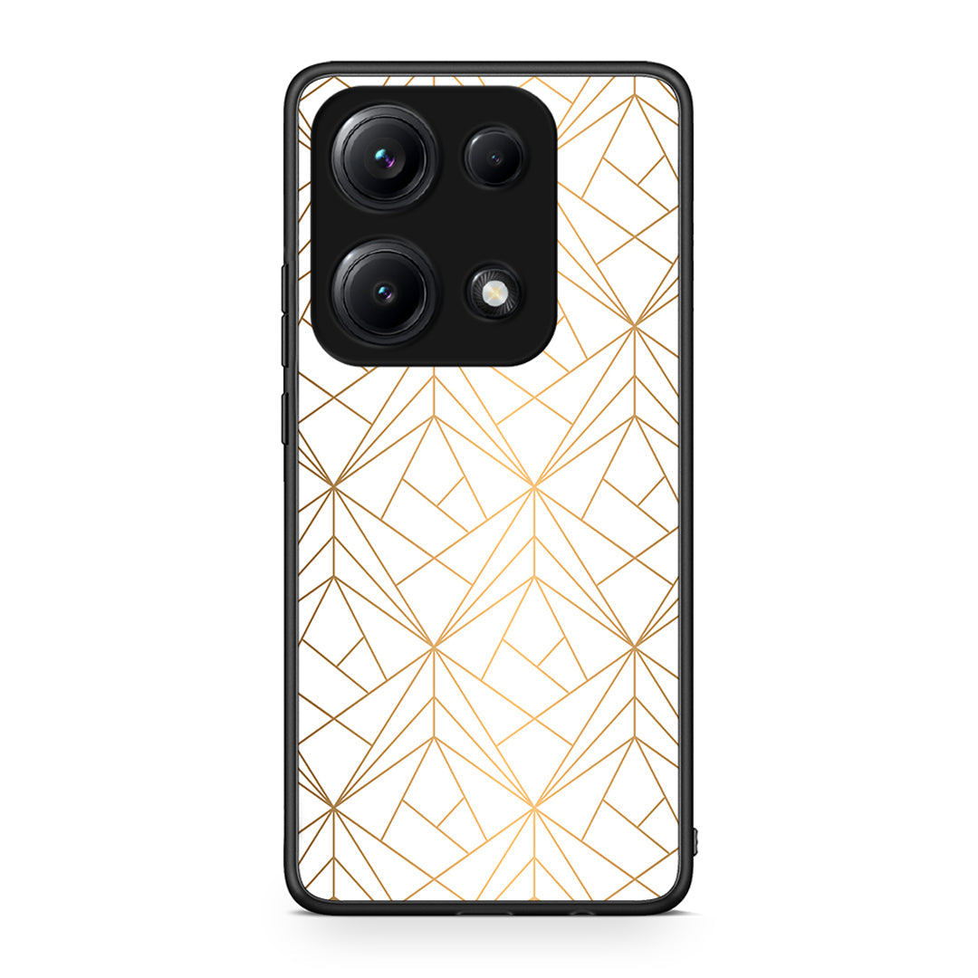 111 - Xiaomi Redmi Note 14S Luxury White Geometric case, cover, bumper