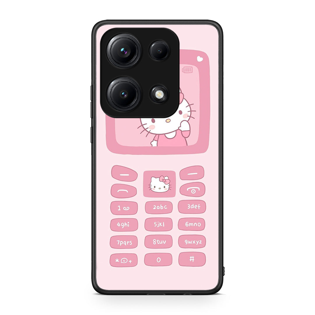 Xiaomi Redmi Note 14S Hello Kitten Θήκη Αγίου Βαλεντίνου από τη Smartfits με σχέδιο στο πίσω μέρος και μαύρο περίβλημα | Smartphone case with colorful back and black bezels by Smartfits