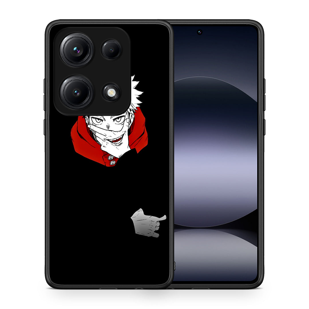 Θήκη Xiaomi Redmi Note 14S Itadori Anime από τη Smartfits με σχέδιο στο πίσω μέρος και μαύρο περίβλημα | Xiaomi Redmi Note 14S Itadori Anime case with colorful back and black bezels