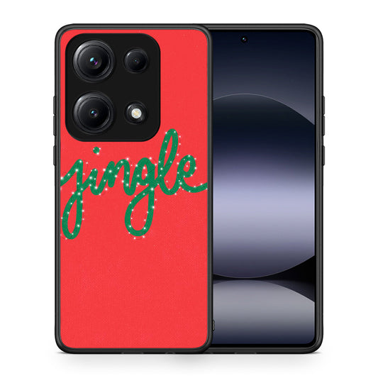 Θήκη Xiaomi Redmi Note 14S Jingle Xmas από τη Smartfits με σχέδιο στο πίσω μέρος και μαύρο περίβλημα | Xiaomi Redmi Note 14S Jingle Xmas case with colorful back and black bezels