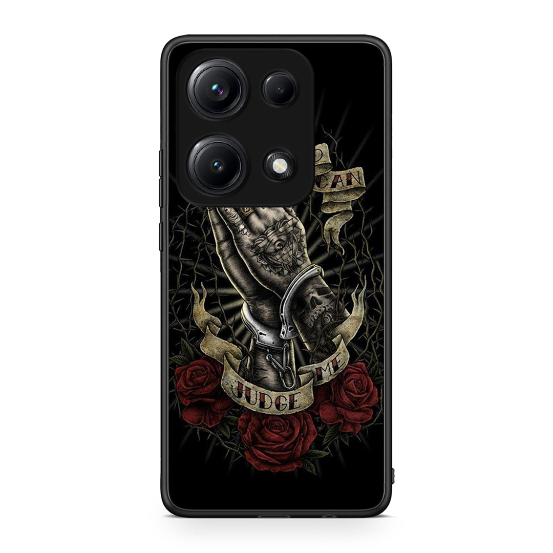 Xiaomi Redmi Note 14S Judge By God θήκη από τη Smartfits με σχέδιο στο πίσω μέρος και μαύρο περίβλημα | Smartphone case with colorful back and black bezels by Smartfits