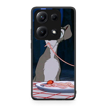 Xiaomi Redmi Note 14S Lady And Tramp 1 Θήκη Αγίου Βαλεντίνου από τη Smartfits με σχέδιο στο πίσω μέρος και μαύρο περίβλημα | Smartphone case with colorful back and black bezels by Smartfits