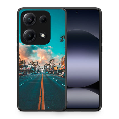 Θήκη Xiaomi Redmi Note 14S City Landscape από τη Smartfits με σχέδιο στο πίσω μέρος και μαύρο περίβλημα | Xiaomi Redmi Note 14S City Landscape case with colorful back and black bezels