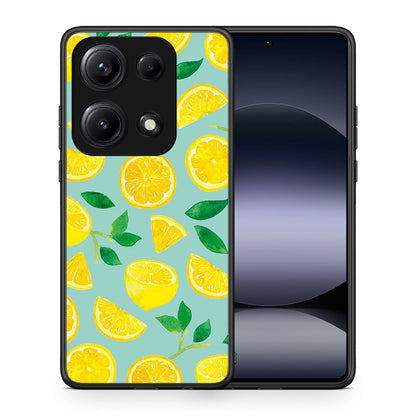 Θήκη Xiaomi Redmi Note 14S Lemons από τη Smartfits με σχέδιο στο πίσω μέρος και μαύρο περίβλημα | Xiaomi Redmi Note 14S Lemons case with colorful back and black bezels