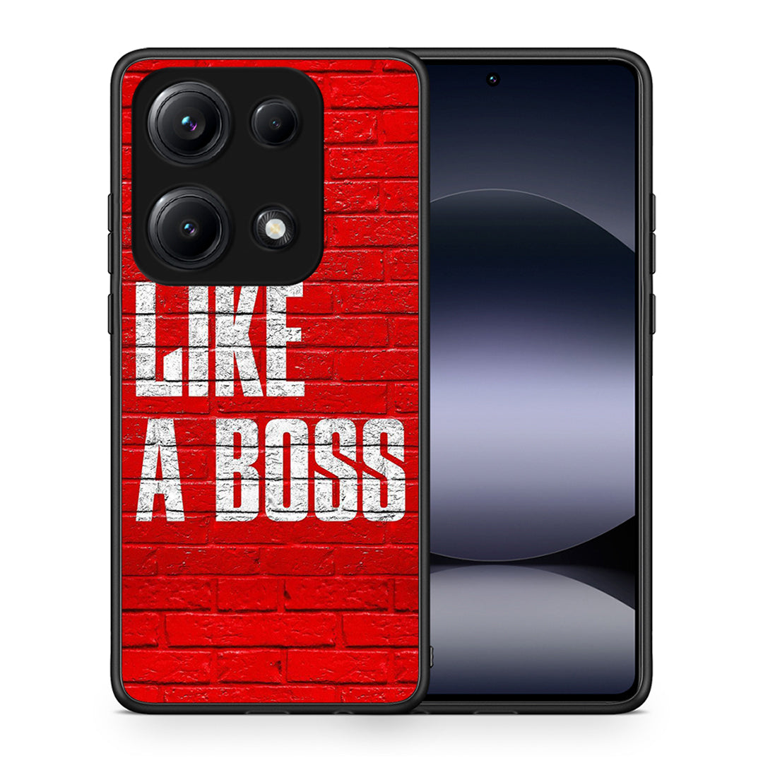 Θήκη Xiaomi Redmi Note 14S Like A Boss από τη Smartfits με σχέδιο στο πίσω μέρος και μαύρο περίβλημα | Xiaomi Redmi Note 14S Like A Boss case with colorful back and black bezels