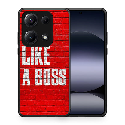 Θήκη Xiaomi Redmi Note 14S Like A Boss από τη Smartfits με σχέδιο στο πίσω μέρος και μαύρο περίβλημα | Xiaomi Redmi Note 14S Like A Boss case with colorful back and black bezels