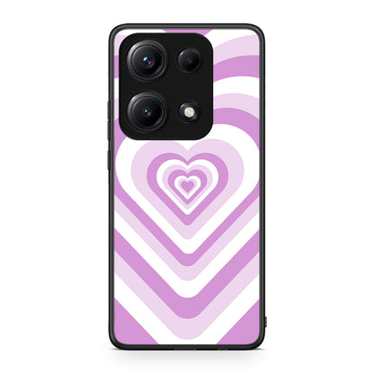 Xiaomi Redmi Note 14S Lilac Hearts θήκη από τη Smartfits με σχέδιο στο πίσω μέρος και μαύρο περίβλημα | Smartphone case with colorful back and black bezels by Smartfits