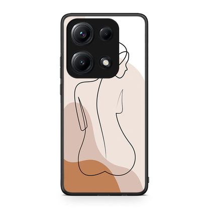 Xiaomi Redmi Note 14S LineArt Woman θήκη από τη Smartfits με σχέδιο στο πίσω μέρος και μαύρο περίβλημα | Smartphone case with colorful back and black bezels by Smartfits