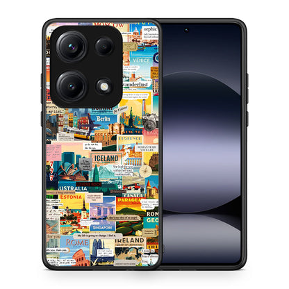 Θήκη Xiaomi Redmi Note 14S Live To Travel από τη Smartfits με σχέδιο στο πίσω μέρος και μαύρο περίβλημα | Xiaomi Redmi Note 14S Live To Travel case with colorful back and black bezels
