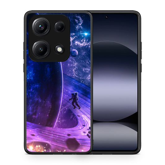 Θήκη Xiaomi Redmi Note 14S Lost Astronaut από τη Smartfits με σχέδιο στο πίσω μέρος και μαύρο περίβλημα | Xiaomi Redmi Note 14S Lost Astronaut case with colorful back and black bezels