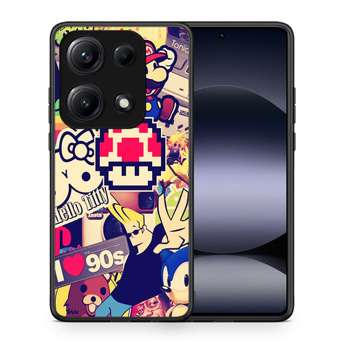 Θήκη Xiaomi Redmi Note 14S Love The 90s από τη Smartfits με σχέδιο στο πίσω μέρος και μαύρο περίβλημα | Xiaomi Redmi Note 14S Love The 90s case with colorful back and black bezels