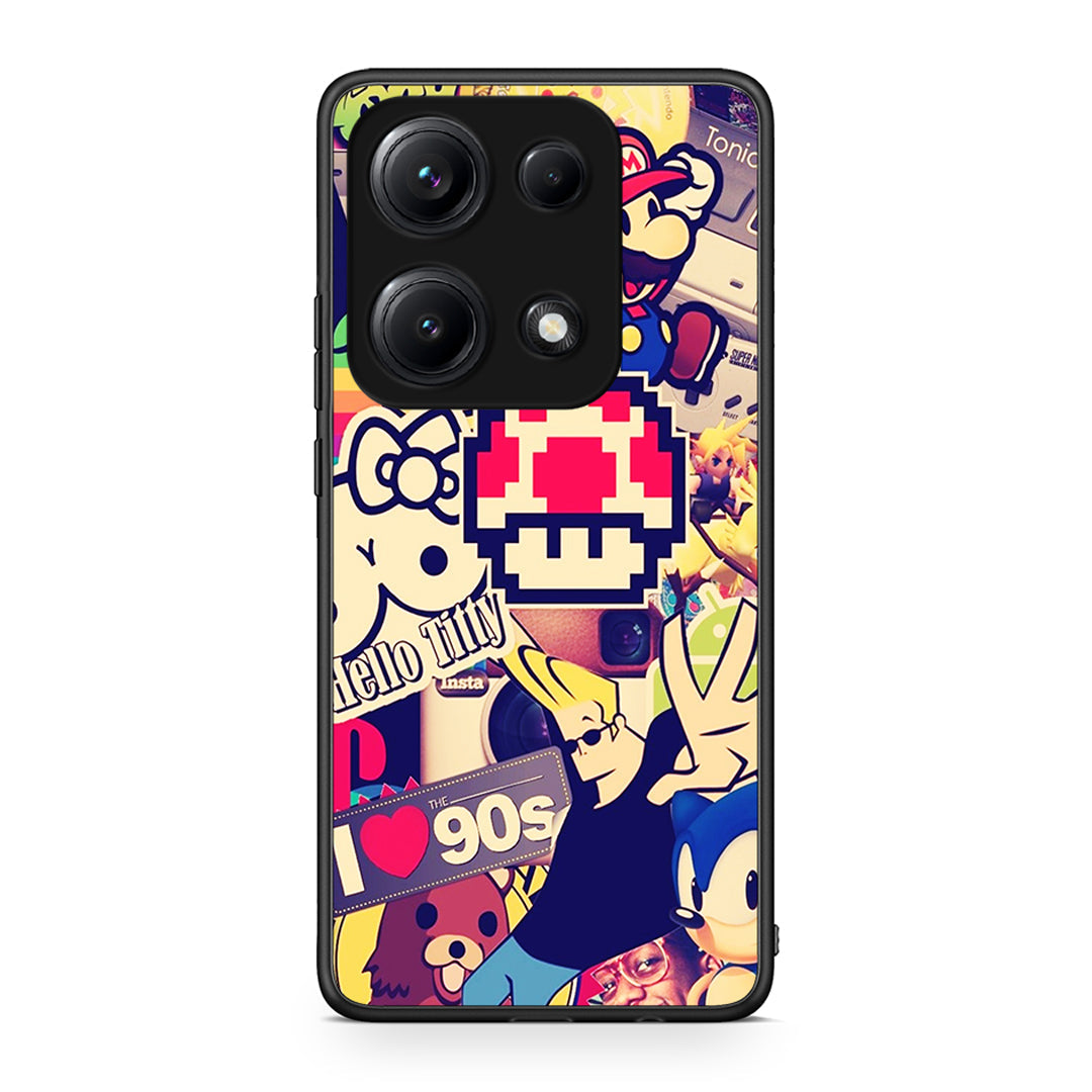 Xiaomi Redmi Note 14S Love The 90s θήκη από τη Smartfits με σχέδιο στο πίσω μέρος και μαύρο περίβλημα | Smartphone case with colorful back and black bezels by Smartfits
