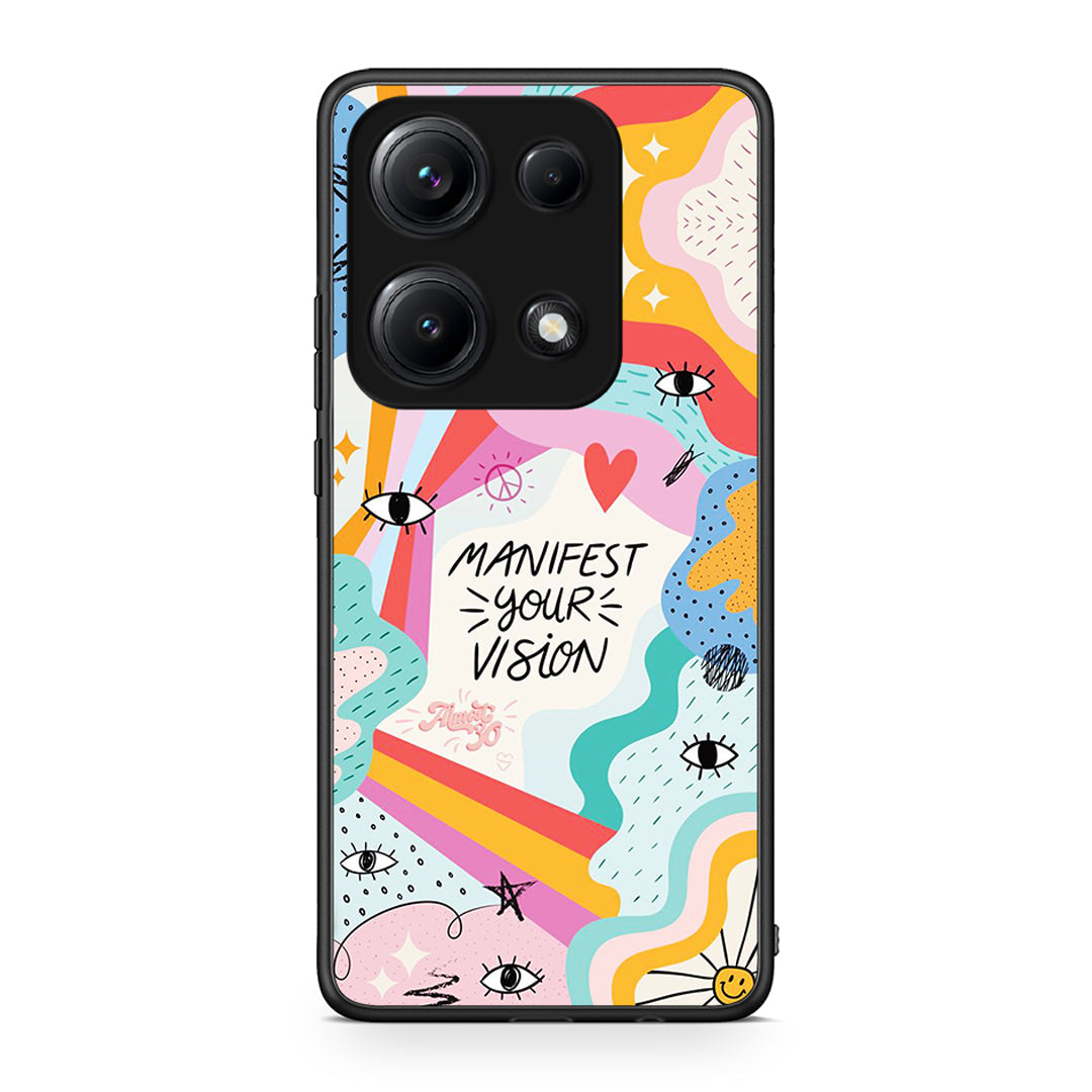 Xiaomi Redmi Note 14S Manifest Your Vision θήκη από τη Smartfits με σχέδιο στο πίσω μέρος και μαύρο περίβλημα | Smartphone case with colorful back and black bezels by Smartfits