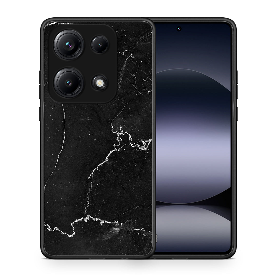 Θήκη Xiaomi Redmi Note 14S Marble Black από τη Smartfits με σχέδιο στο πίσω μέρος και μαύρο περίβλημα | Xiaomi Redmi Note 14S Marble Black case with colorful back and black bezels