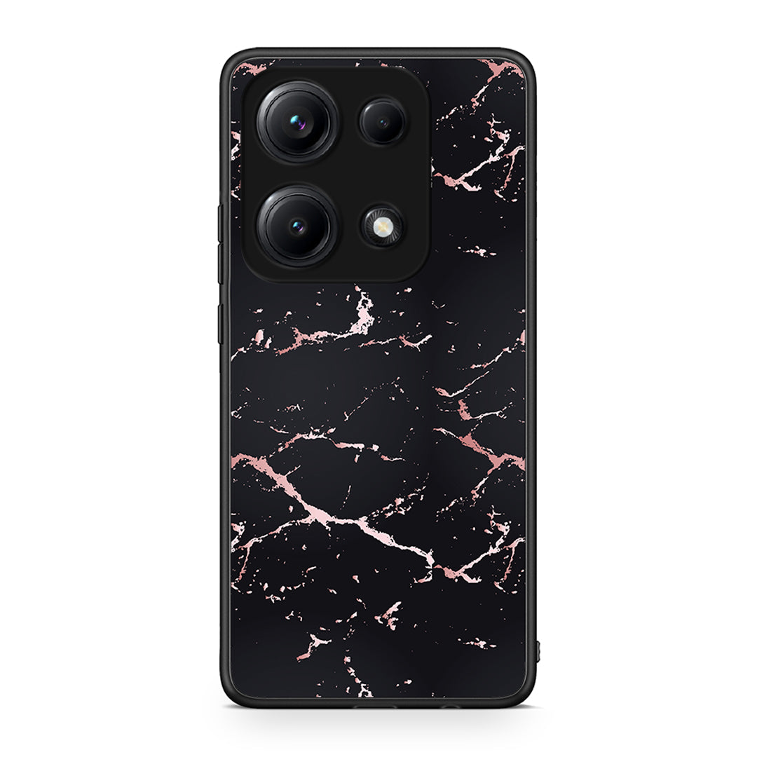 4 - Xiaomi Redmi Note 14S Black Rosegold Marble case, cover, bumper