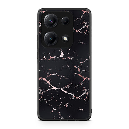 4 - Xiaomi Redmi Note 14S Black Rosegold Marble case, cover, bumper