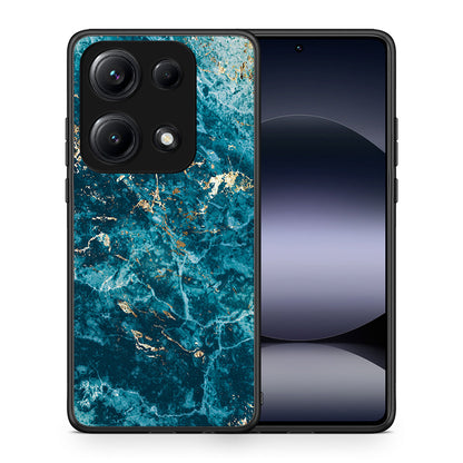 Θήκη Xiaomi Redmi Note 14S Marble Blue από τη Smartfits με σχέδιο στο πίσω μέρος και μαύρο περίβλημα | Xiaomi Redmi Note 14S Marble Blue case with colorful back and black bezels