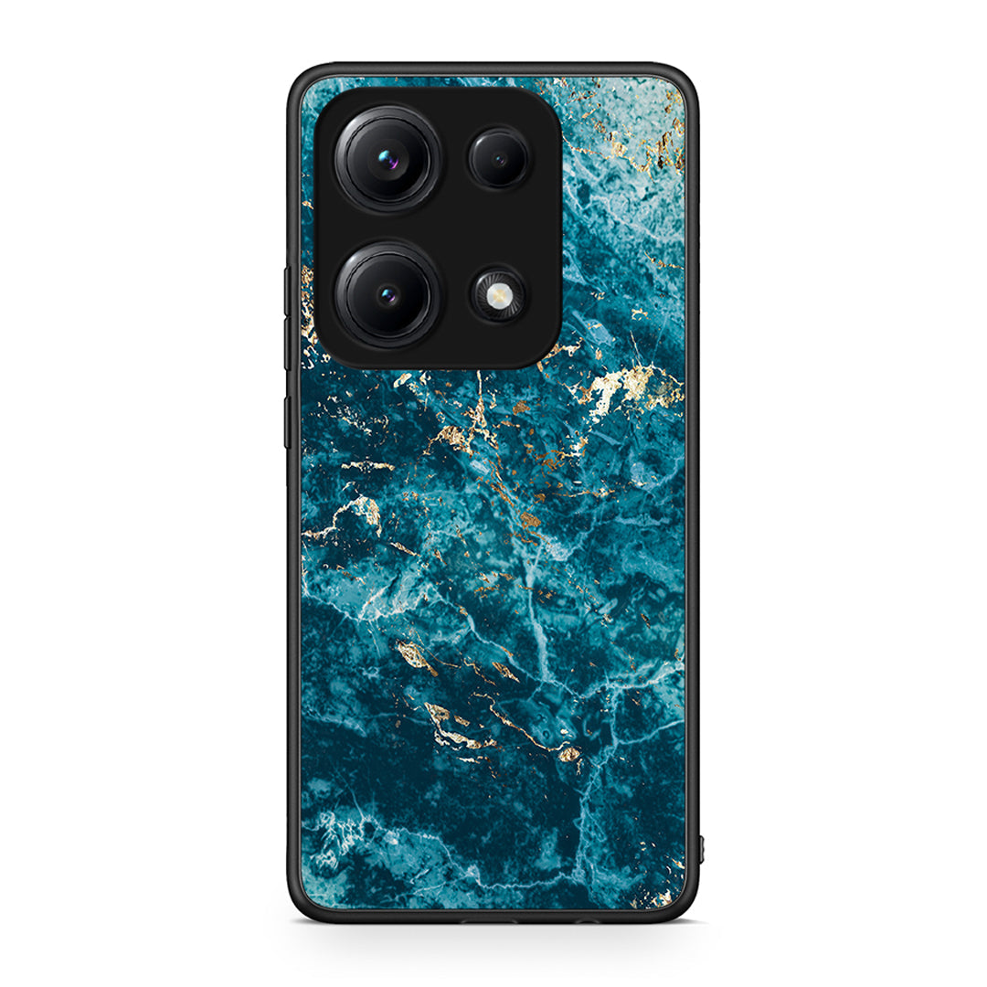 Xiaomi Redmi Note 14S Marble Blue θήκη από τη Smartfits με σχέδιο στο πίσω μέρος και μαύρο περίβλημα | Smartphone case with colorful back and black bezels by Smartfits