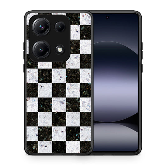 Θήκη Xiaomi Redmi Note 14S Square Geometric Marble από τη Smartfits με σχέδιο στο πίσω μέρος και μαύρο περίβλημα | Xiaomi Redmi Note 14S Square Geometric Marble case with colorful back and black bezels